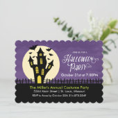 Haunted House Halloween Party Kaart (Staand voorkant)