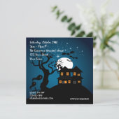 Haunted House Halloween Party Kaart (Staand voorkant)