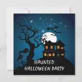 Haunted House Halloween Party Kaart (Achterkant)