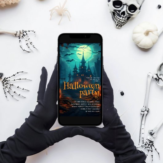 Haunted House Halloween Party Kaart