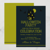 Haunted House, Halloween Party Kaart (Voorkant / Achterkant)