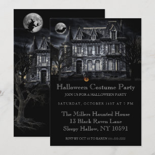 Haunted House Halloween Party Kaart