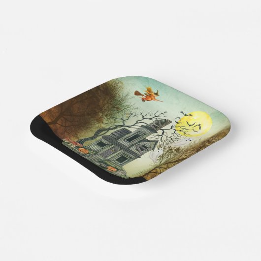 Haunted House Halloween Party Papieren Bordje (Gebogen)