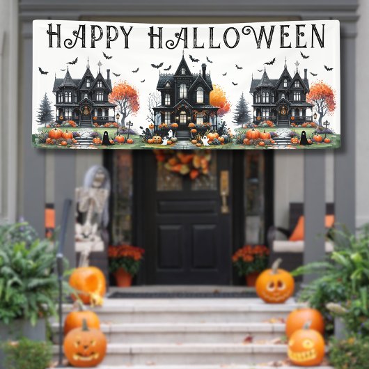 Haunted House Halloween Party Spandoek