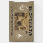 Haunted House Halloween Party Spandoek (Verticaal)