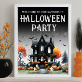Haunted House Halloween Party Teken Poster