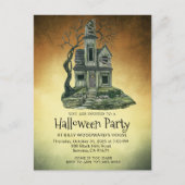 Haunted House Halloween Party Uitnodiging Briefkaart (Voorkant)