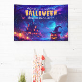 Haunted House Halloween Party Welkom Spandoek (Insitu)