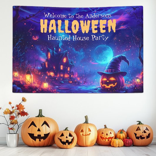 Haunted House Halloween Party Welkom Spandoek