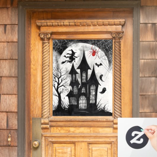 Haunted House Halloween Raamsticker (Huis Deur)