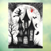 Haunted House Halloween Raamsticker (Vel 3)