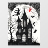 Haunted House Halloween Raamsticker (Vel)