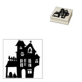 Haunted House Halloween Rubberstempel (Gestempeld)