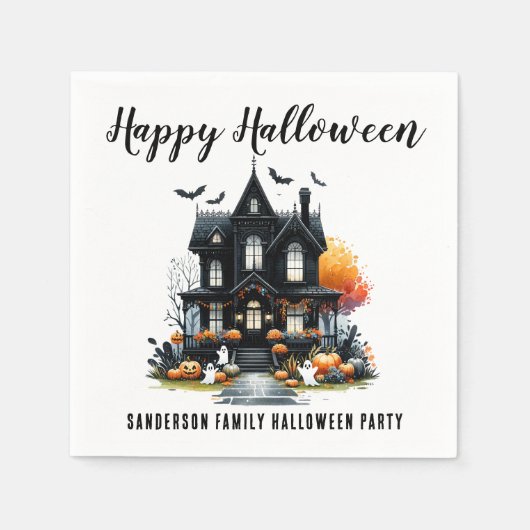 Haunted House Halloween Servet (Voorkant)