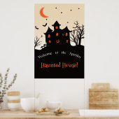 Haunted House Halloween Silhouet Foam Boards Poster (Keuken)