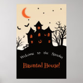 Haunted House Halloween Silhouet Foam Boards Poster (Voorkant)