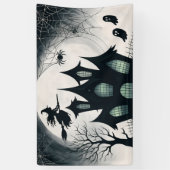 Haunted House Halloween Spandoek (Verticaal)