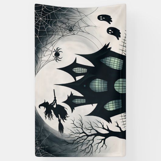 Haunted House Halloween Spandoek (Verticaal)