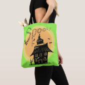 Haunted House Halloween Spooky Neon Tote Bag (Dichtbij)