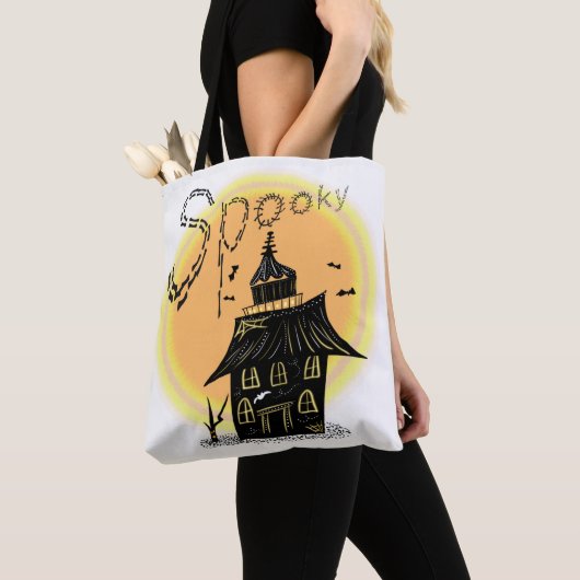 Haunted House Halloween Spooky Tote Bag (Dichtbij)