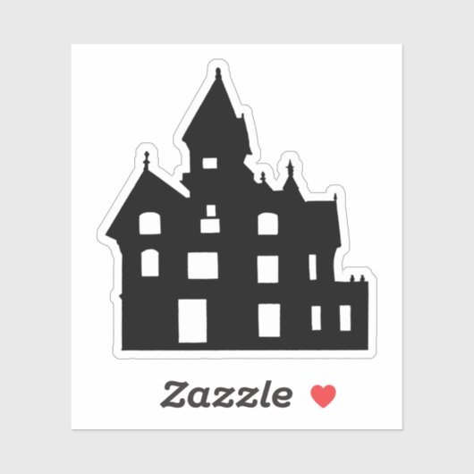 Haunted House Halloween Sticker (Vel)