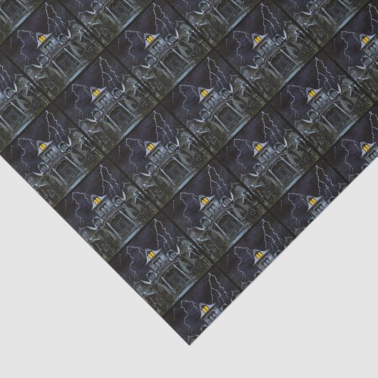 Haunted House Halloween Tissuepapier (Detail)