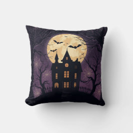 Haunted House Halloween vierkant kussen