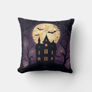 Haunted House Halloween vierkant kussen
