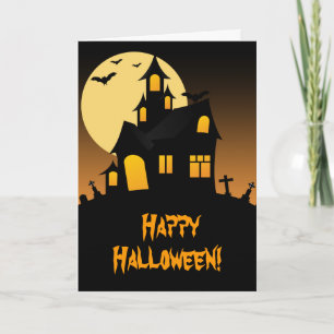 Haunted House Halloween Wenskaart Kaart