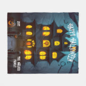 Haunted House Happy Halloween familienaam | Jaar Fleece Deken (Voorkant (Horizontaal))