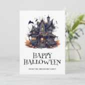 Haunted House Happy Halloween Kaart (Staand voorkant)
