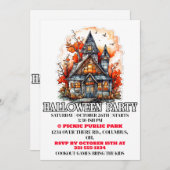 Haunted House Happy Halloween Party Uitnodigingen (Voorkant / Achterkant)