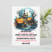 Haunted House Happy Halloween Party Uitnodigingen (Staand voorkant)