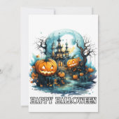 Haunted House Happy Halloween Party Uitnodigingen (Achterkant)