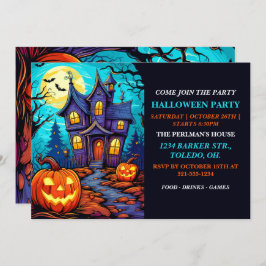 Haunted House Happy Halloween Party Uitnodigingen