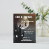 Haunted House, heks en Full Moon Halloween Briefkaart (Staand voorkant)