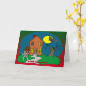 Haunted House, heks en Mummy Kaart (Gele Bloem)