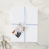 Haunted House Hey Boo Paarse Halloween Verjaardag Cadeaulabel (Met Touw)