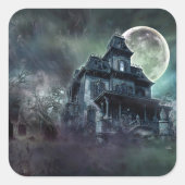 Haunted House Horror Sticker - Ghostly Mansion (Voorkant)