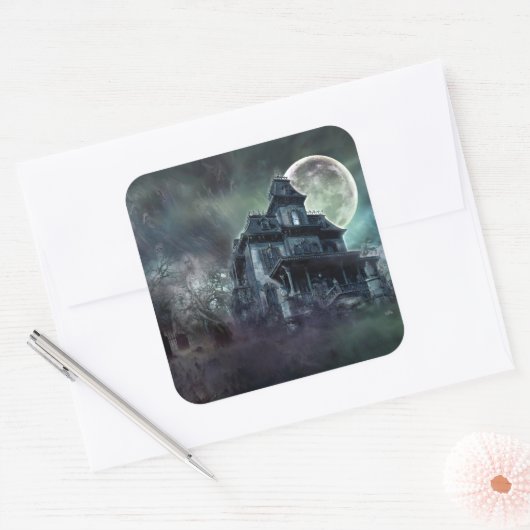 Haunted House Horror Sticker - Ghostly Mansion (Envelop)