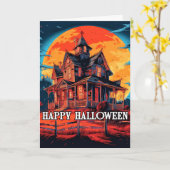 Haunted House In het maanlicht Kaart (Gele Bloem)