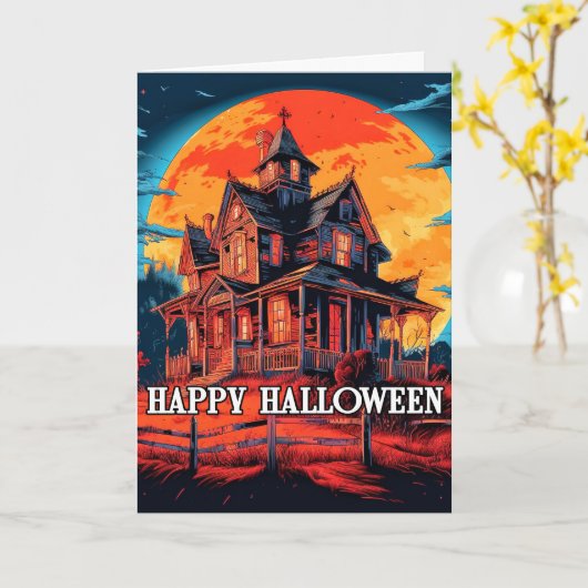 Haunted House In het maanlicht Kaart (Gele Bloem)
