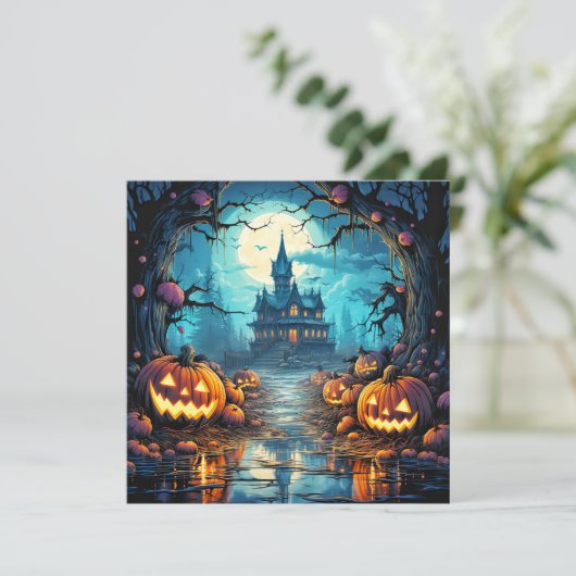 Haunted House In het maanlicht Kaart (Staand voorkant)