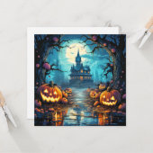 Haunted House In het maanlicht Kaart (Voorkant / Achterkant in situ)