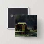 Haunted House in the Snow, 1848 Vierkante Button 5,1 Cm (Voorkant /achterkant)