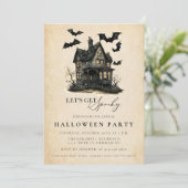 Haunted House jaarlijkse Halloween-feestuitnodigin Kaart (Staand voorkant)