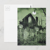 Haunted House Jack O' Lantern Ghost Bat Briefkaart (Voorkant / Achterkant)