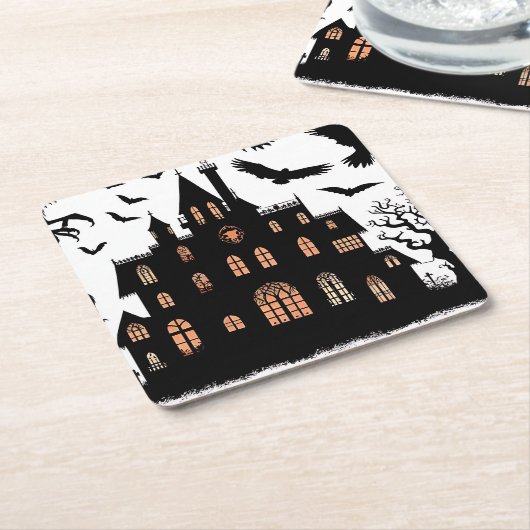 Haunted House Kartonnen Onderzetters (Schuin)