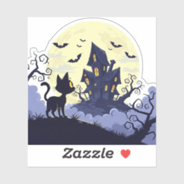 Haunted House Kat - Spooky Halloween Sticker