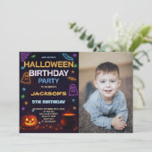 Haunted House Kids Verjaardag Uitnodiging (Staand voorkant)